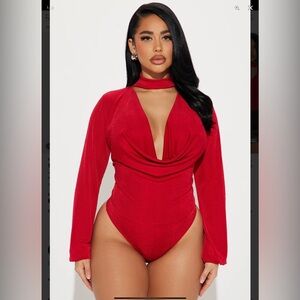 NWT red fashion nova bodysuit